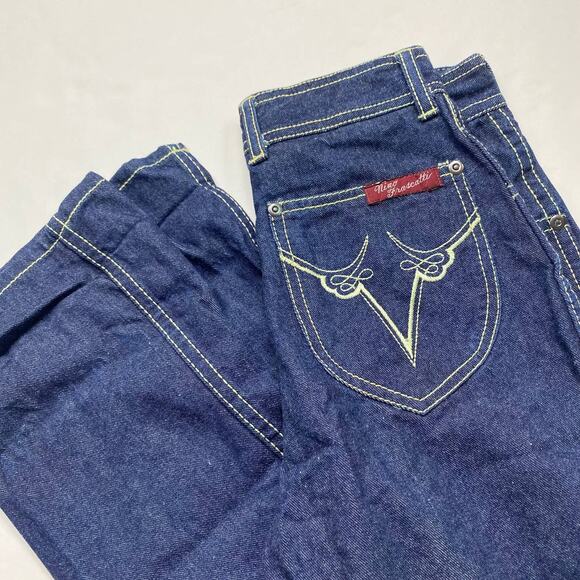 Vintage 80s dark wash contrast stitch high rise jeans women's 24" - Picture 2 of 4